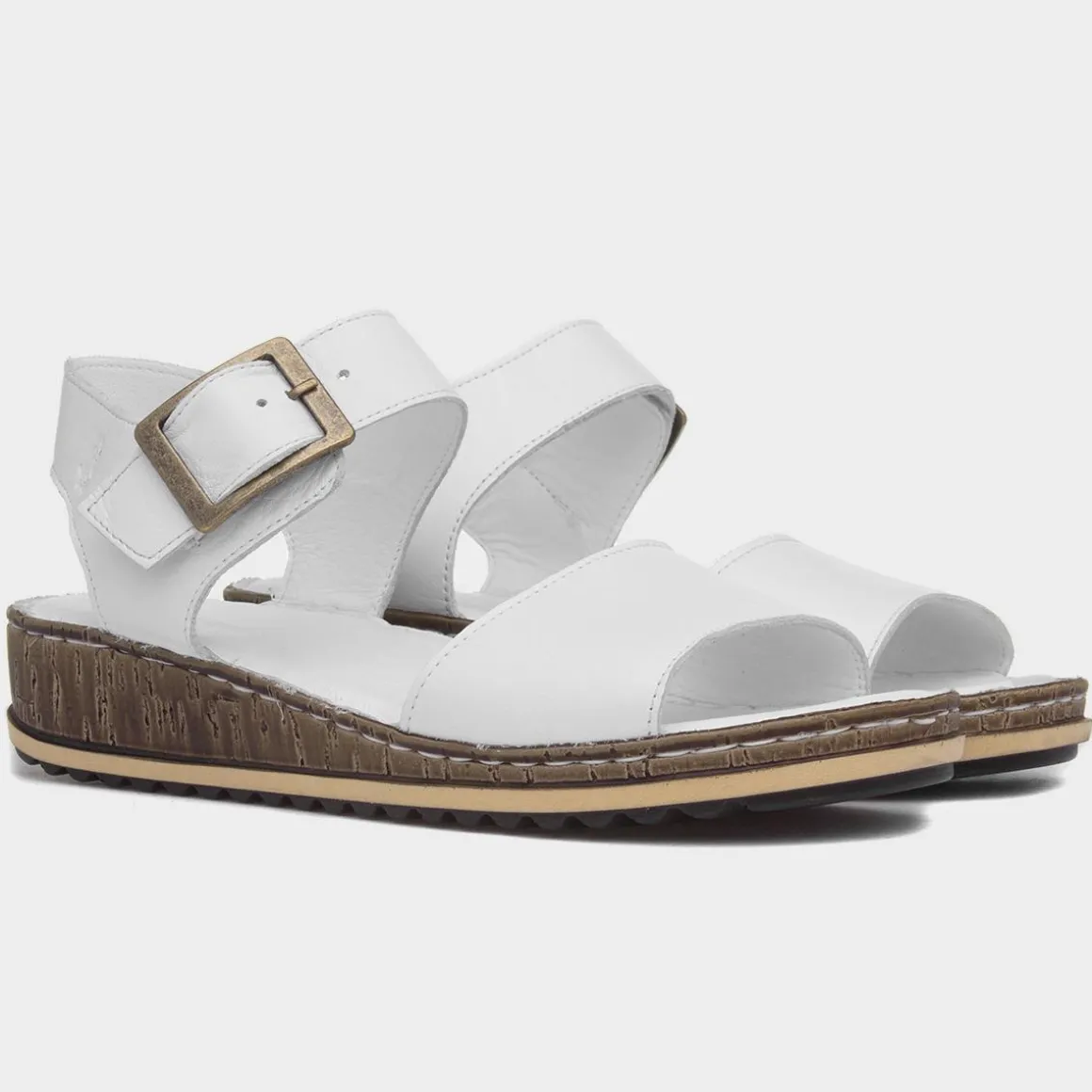 Hush Puppies Ellie Womens White Leather Sandal