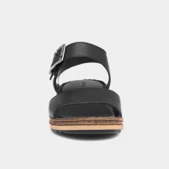 Hush Puppies Ellie Womens Black Leather Sandal