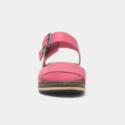 Hush Puppies Ellie Womens Fuchsia Leather Sandal