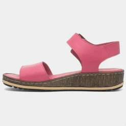 Hush Puppies Ellie Womens Fuchsia Leather Sandal