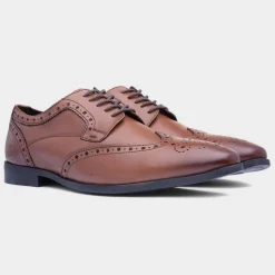 Hush Puppies Elliot Mens Tan Leather Brogue Shoe