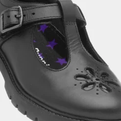 Hush Puppies Fiona Girls Black Leather T-Bar Shoe