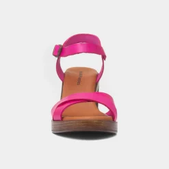 Hush Puppies Georgia Womens Pink Leather Heel