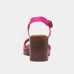 Hush Puppies Georgia Womens Pink Leather Heel
