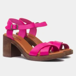 Hush Puppies Georgia Womens Pink Leather Heel