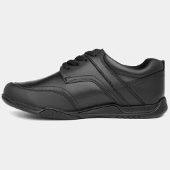 Hush Puppies Harvey Kids Black Leather Shoe