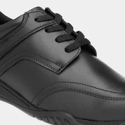 Hush Puppies Harvey Kids Black Leather Shoe