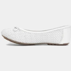 Hush Puppies Janelle Womens White Ballerina Shoe