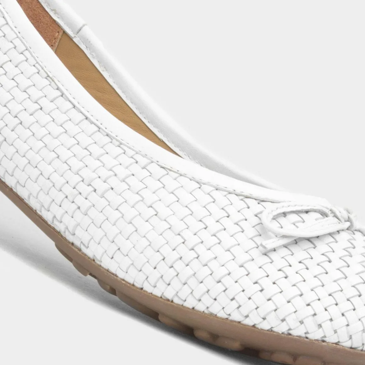 Hush Puppies Janelle Womens White Ballerina Shoe