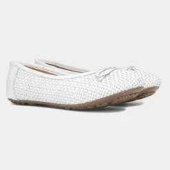 Hush Puppies Janelle Womens White Ballerina Shoe