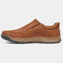 Hush Puppies Jasper Mens Tan Leather Slip On Shoe