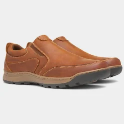 Hush Puppies Jasper Mens Tan Leather Slip On Shoe