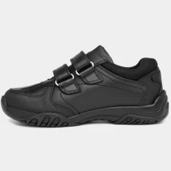 Hush Puppies Jezza Boys Black Leather Shoe