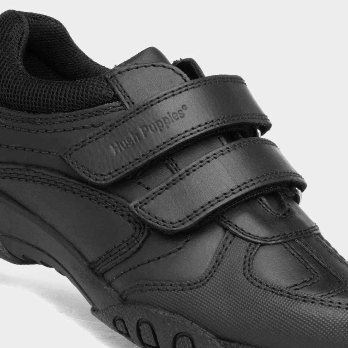 Hush Puppies Jezza Boys Black Leather Shoe