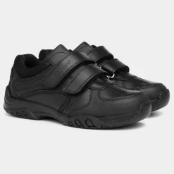 Hush Puppies Jezza Boys Black Leather Shoe