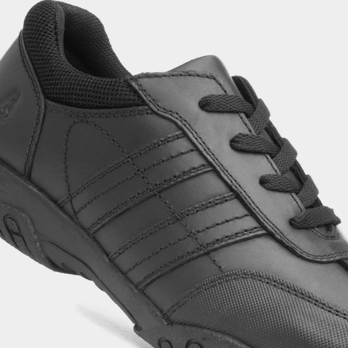 Hush Puppies Jezza Snr Boys Black School Shoe