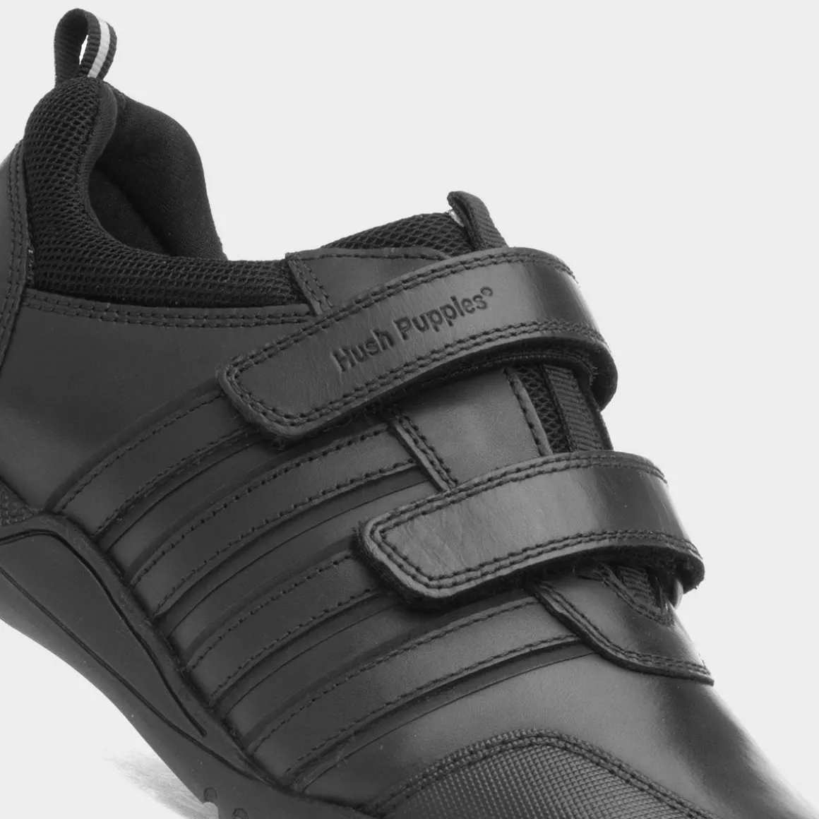 Hush Puppies Josh Boys Black School Shoe