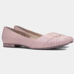 Hush Puppies Marley Womens Blush Leather Ballerina