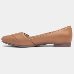 Hush Puppies Marley Womens Tan Leather Ballerina