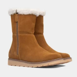 Hush Puppies Mary Womens Tan Suede Calf Boot