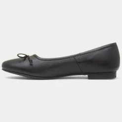 Hush Puppies Naomi Womens Black Leather Ballerina