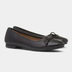 Hush Puppies Naomi Womens Black Leather Ballerina