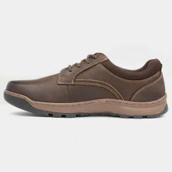 Hush Puppies Olson Mens Brown Leather Lace Up Shoe