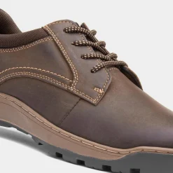 Hush Puppies Olson Mens Brown Leather Lace Up Shoe