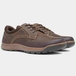 Hush Puppies Olson Mens Brown Leather Lace Up Shoe