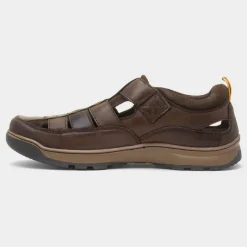 Hush Puppies Rucker Mens Brown Leather Sandal