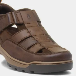 Hush Puppies Rucker Mens Brown Leather Sandal