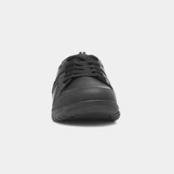 Hush Puppies Steven Snr Boys Black Shoe Sizes 3-6