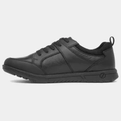 Hush Puppies Steven Snr Boys Black Shoe Sizes 3-6