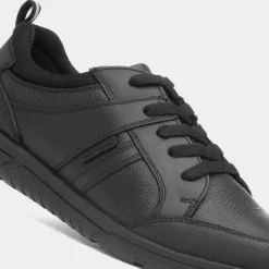 Hush Puppies Steven Snr Boys Black Shoe Sizes 3-6