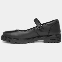 Hush Puppies Talisman Girls Black Leather Shoe