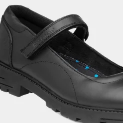 Hush Puppies Talisman Girls Black Leather Shoe