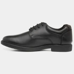 Hush Puppies Tim Boys Black Leather Shoe