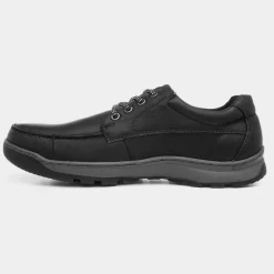 Hush Puppies Tucker Mens Leather Shoe in Black