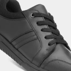 Hush Puppies Washington Boys Black Leather Shoe