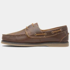 Hush Puppies Wilson Mens Brown Leather Boat Shoe