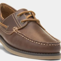 Hush Puppies Wilson Mens Brown Leather Boat Shoe