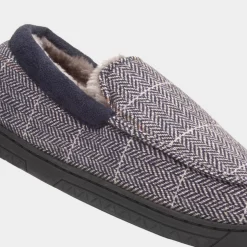 Jo & Joe Aaron Mens Navy Moccasin Slipper