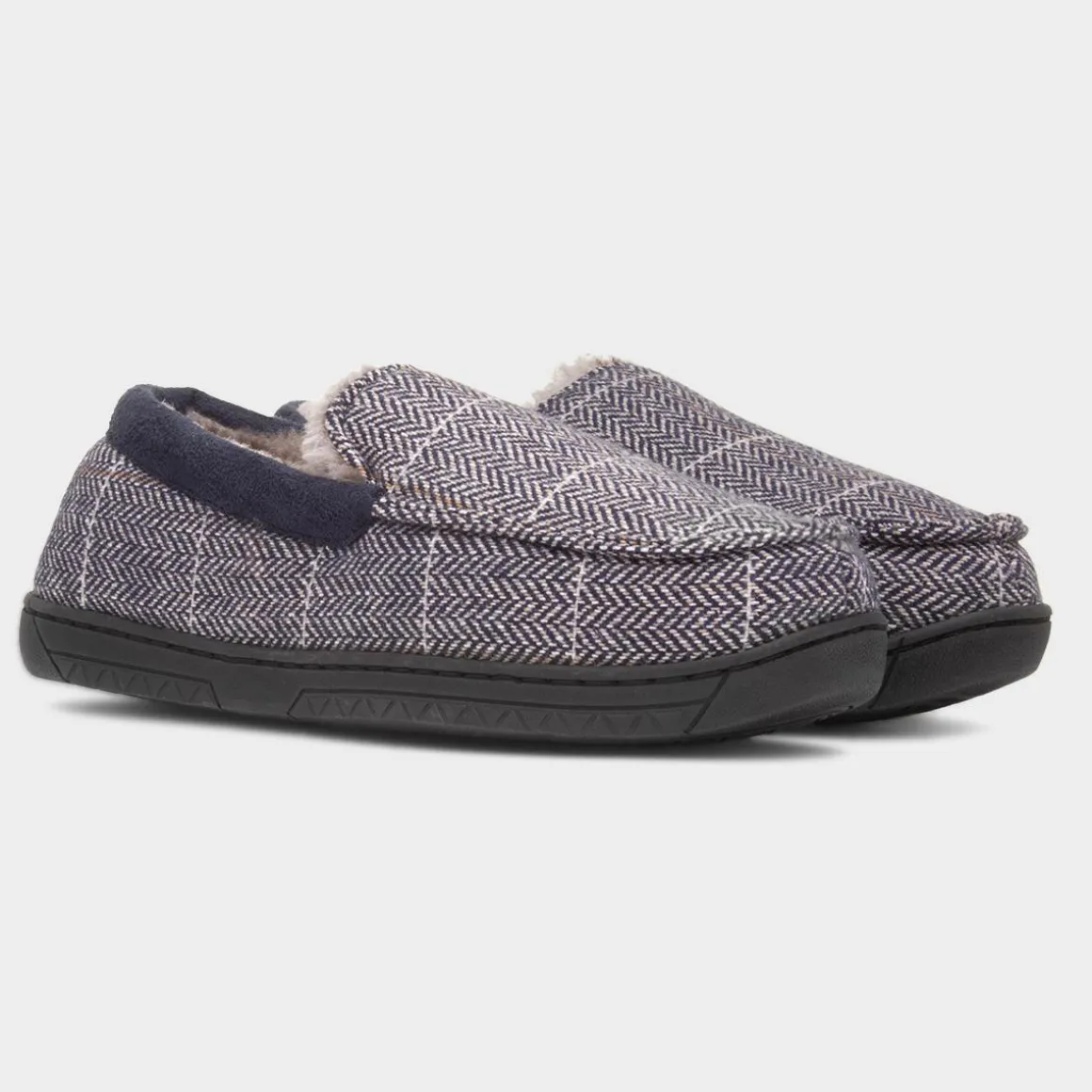 Jo & Joe Aaron Mens Navy Moccasin Slipper