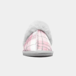 Jo & Joe Albany Womens Grey Tartan Mule Slipper