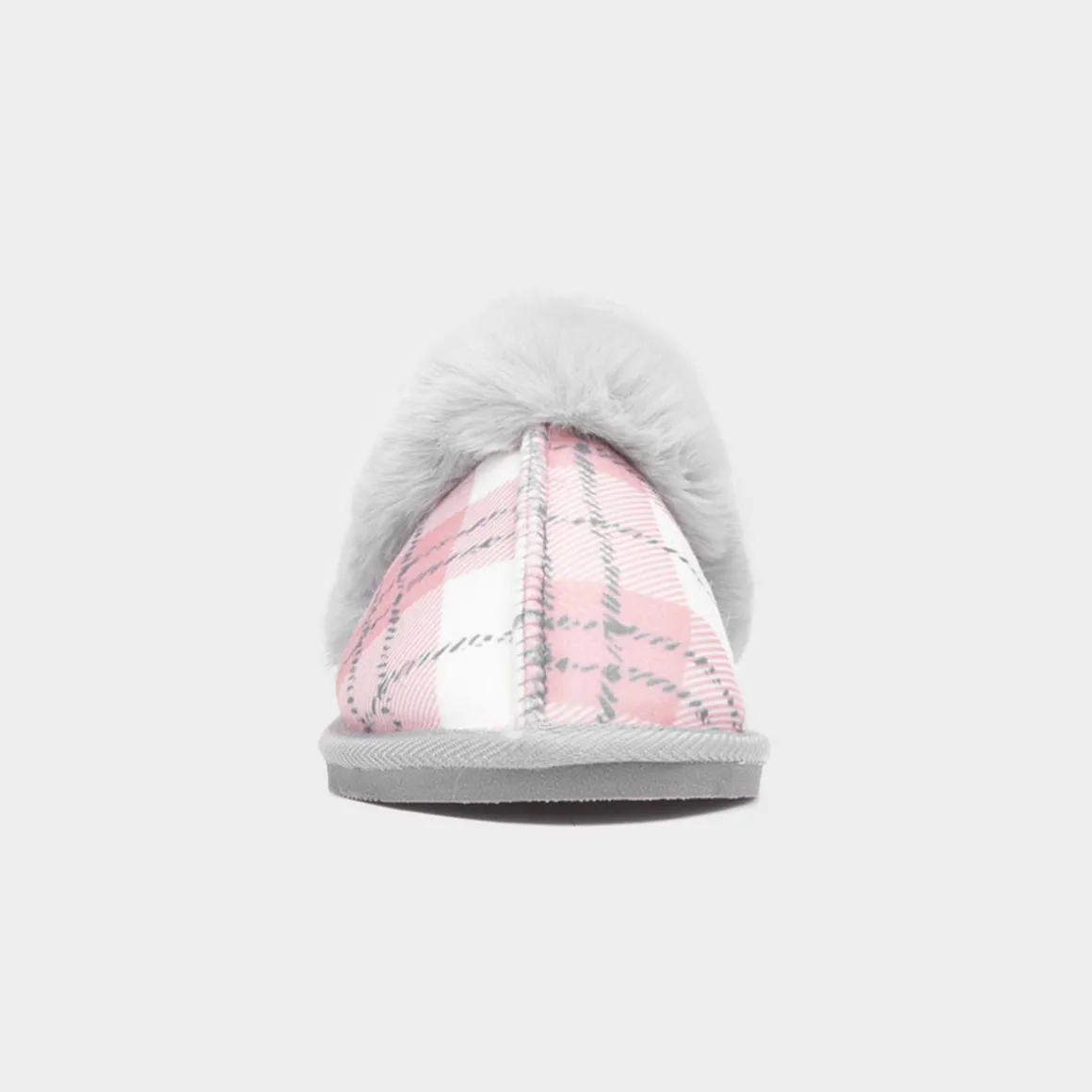 Jo & Joe Albany Womens Grey Tartan Mule Slipper