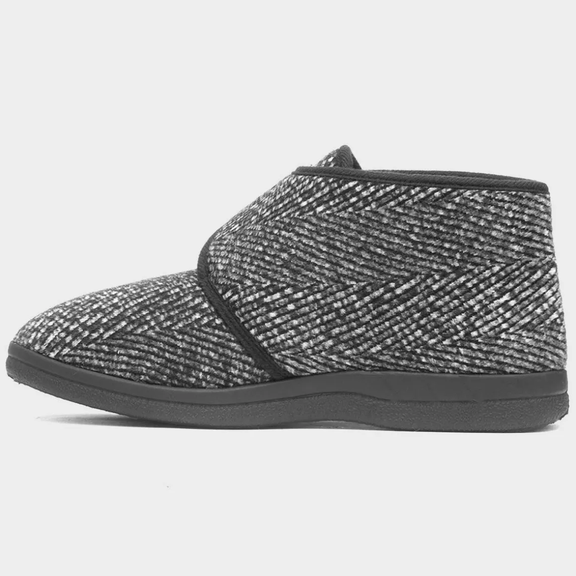 Jo & Joe Bob Mens Black Easy Fasten Bootie Slipper