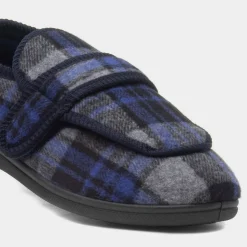 Jo & Joe Buxton Mens Navy Wider Fit Slipper