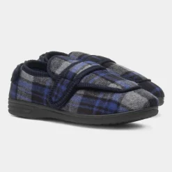 Jo & Joe Buxton Mens Navy Wider Fit Slipper