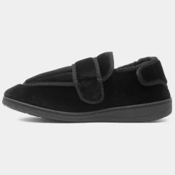 Jo & Joe Declan Mens Black Wider Fit Slipper
