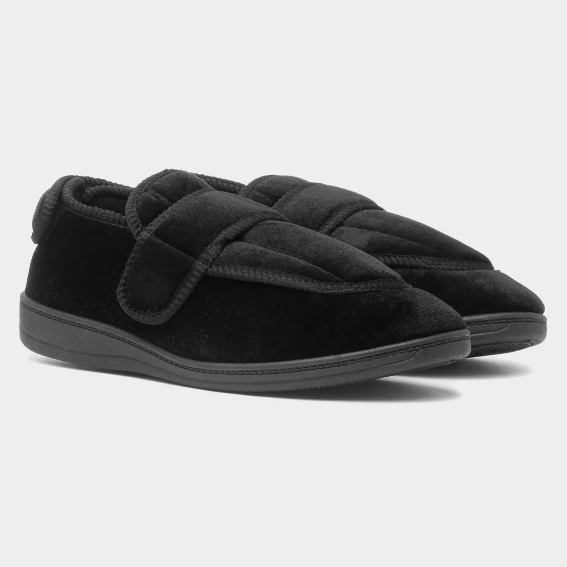 Jo & Joe Declan Mens Black Wider Fit Slipper